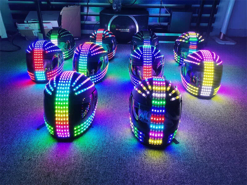 LED Robot Helmet For Luminous Robot Costumes Dance Party Only Helmet Performance 07FC0E-D4 - KOEEK