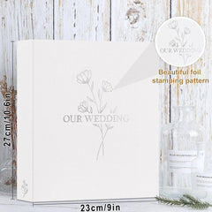 Wedding Photo Album 8x10, Each Pack holds 50 Pictures Slip in Pockets (White) 07FC0E-D4 - KOEEK