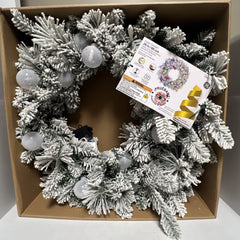 GE 26 Inch Dual Colored Lighted Branch Wreath GE - KOEEK