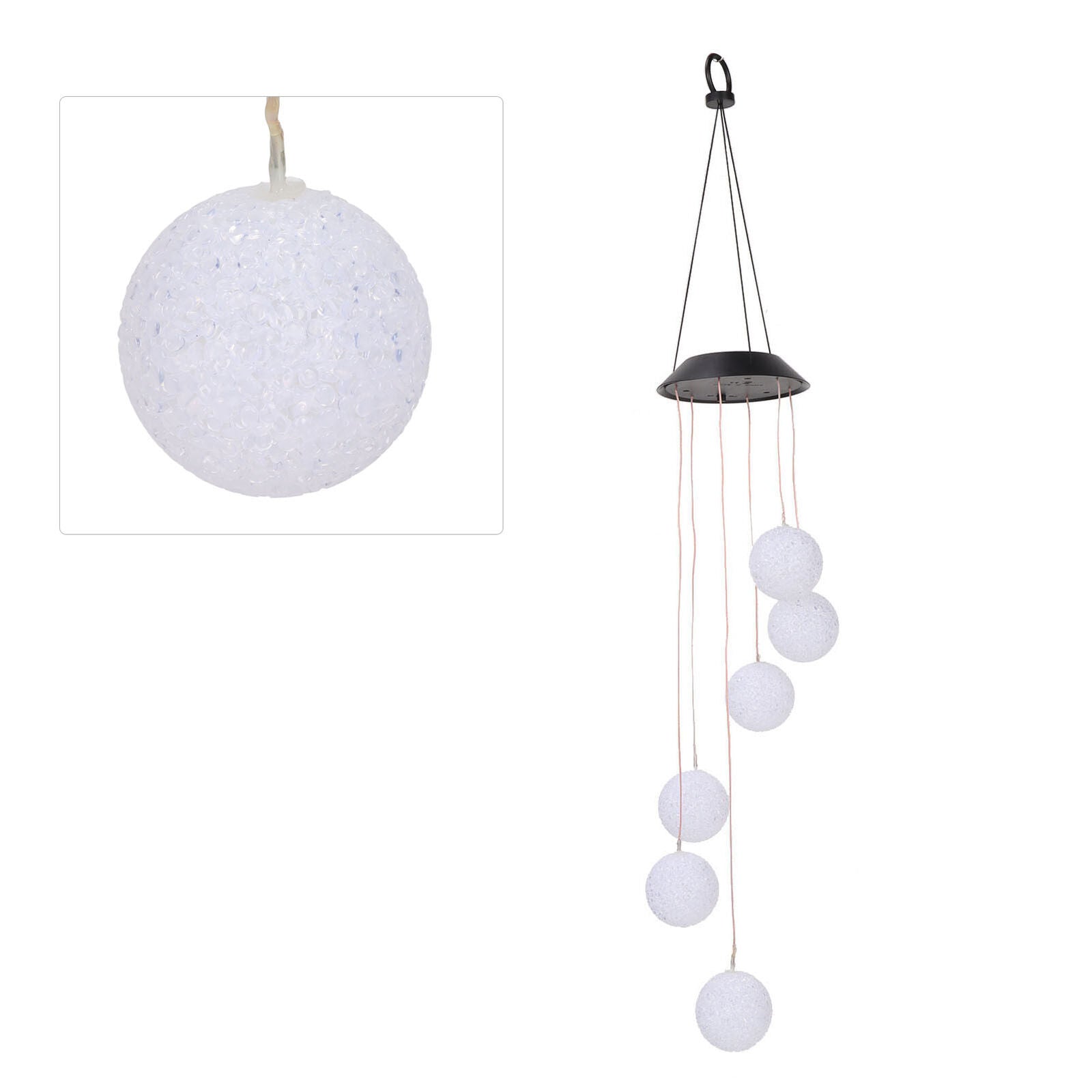 new Solar Crystal Ball Wind Chimes Light 100LM IP45 Waterproof Decorative Lamp For I koeek - KOEEK