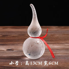 Clear Crystal Gourd Figurine Bagua Feng Shui Home Decor Housewarming Gift 07FC0E-D4 - KOEEK