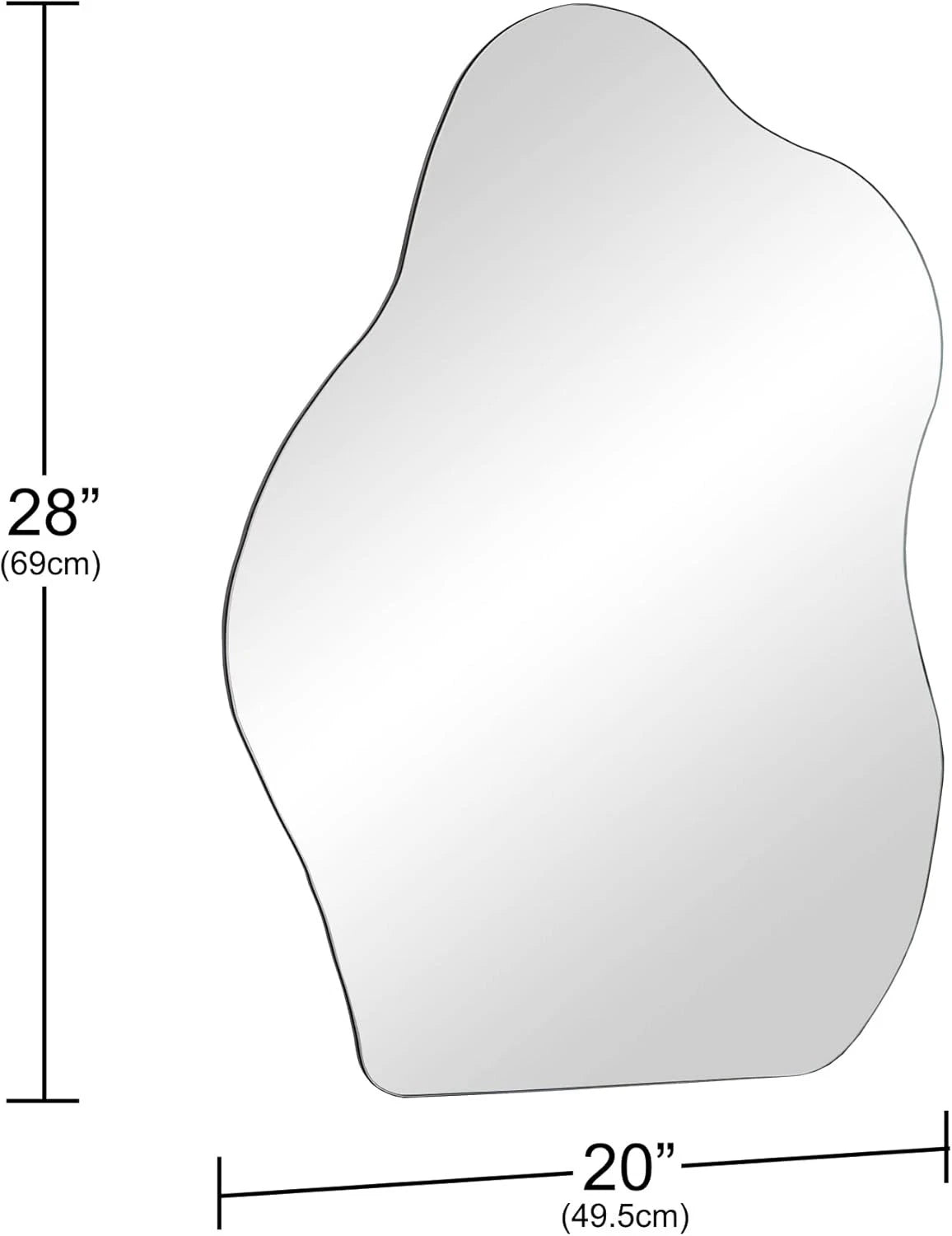 Irregular Wall Mirror Asymmetrical Mirror Frameless Mirror for Bathroom Living 07FC0E-D4 - KOEEK