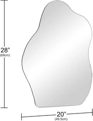 Irregular Wall Mirror Asymmetrical Mirror Frameless Mirror for Bathroom Living 07FC0E-D4 - KOEEK