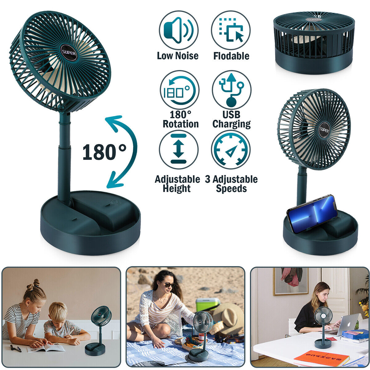 ny 2024 Aire acondicionado frio ventilator portatil USB oppladbar abanico de piso