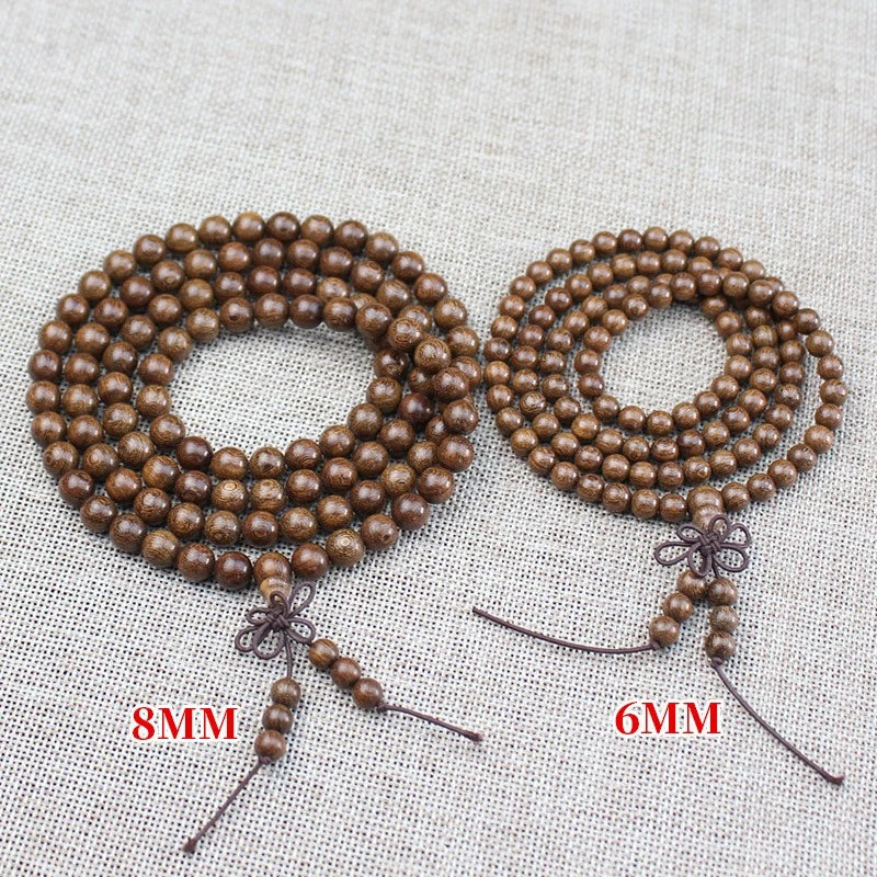 1Pc Golden Sandalwood Buddha Bead Hand String Exquisite Ornament Bracelets 07FC0E-D4 - KOEEK