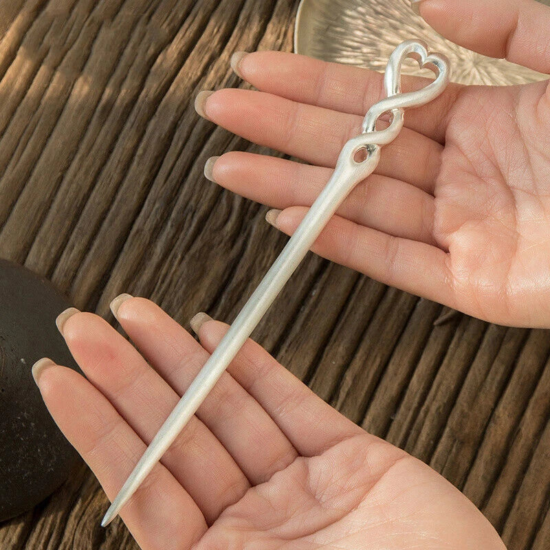 China Ancient Hanfu Style 999 Sterling Silver Hairpin Women Hair Stick Handmade 07FC0E-D4 - KOEEK