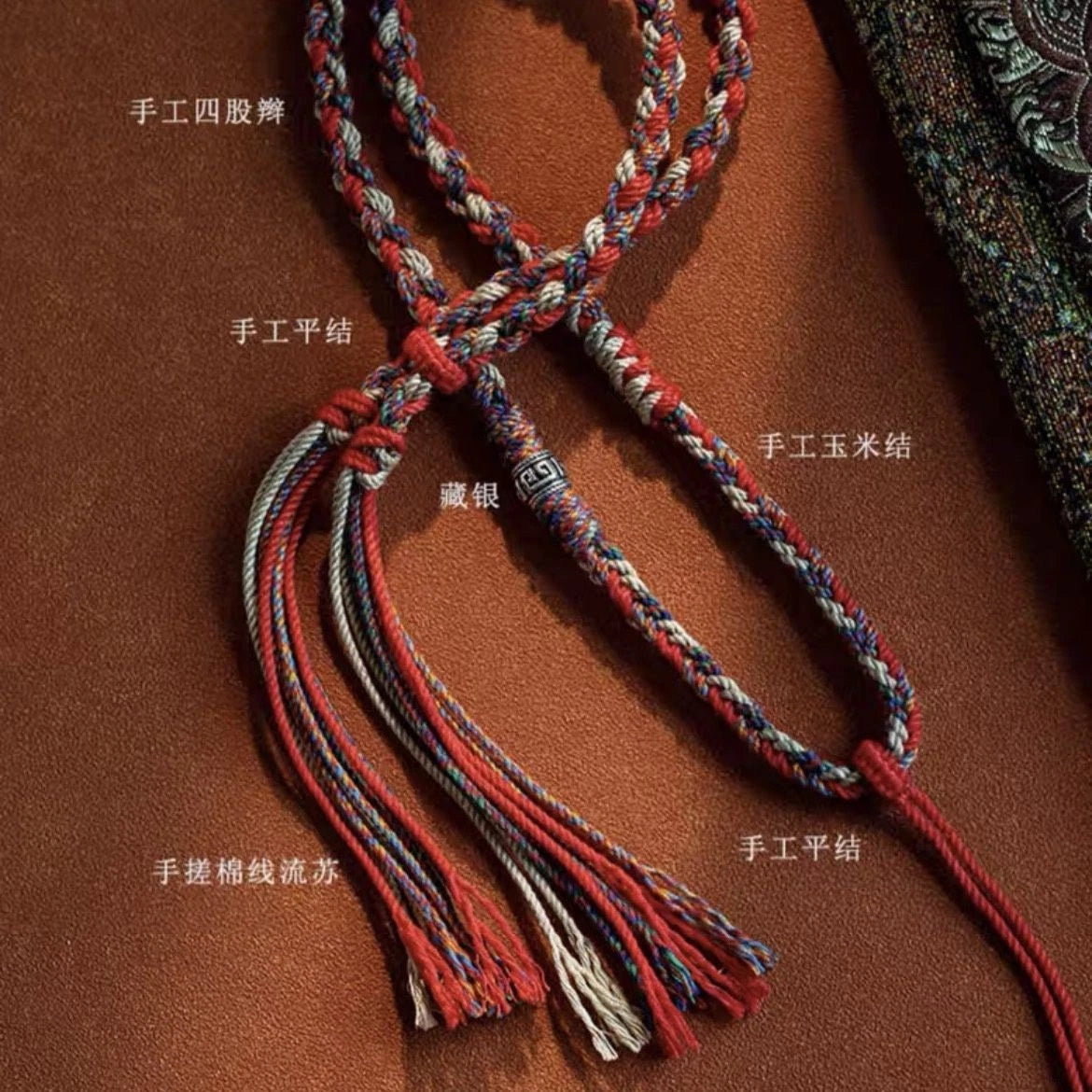 Tibetan Handmade Necklace Cord Silver Plated Resin Buddha Thangka Pendant Rope 07FC0E-D4 - KOEEK