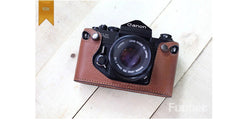 Handmade   Camera Case Bag Real Leather Half Cover for Canon F-1 Camera 07FC0E-D4 - KOEEK