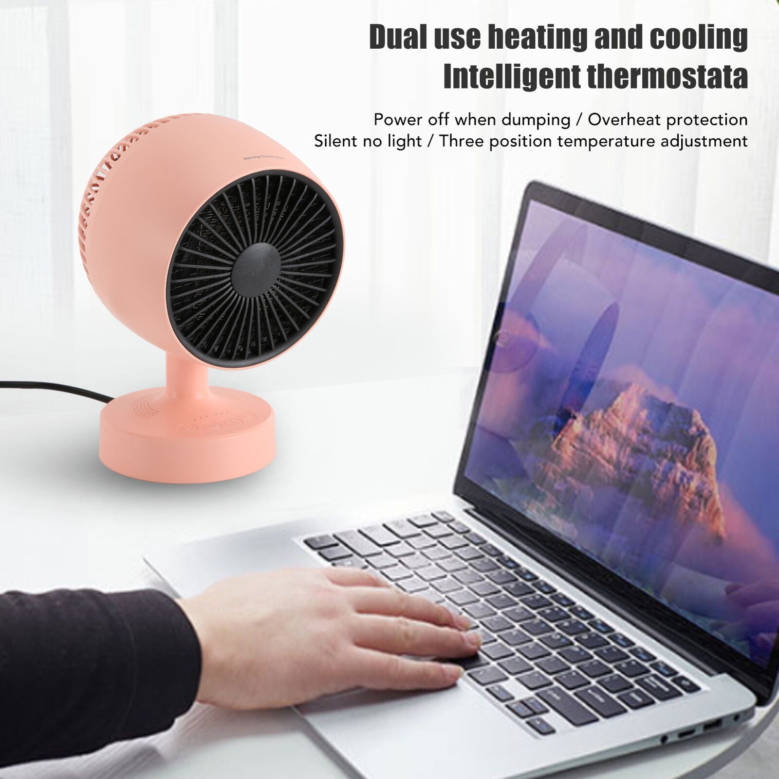 new (US Plug)Desk Heater Portable Hot Cold Heater Fan Low Noise 100-240V For Office koeek - KOEEK