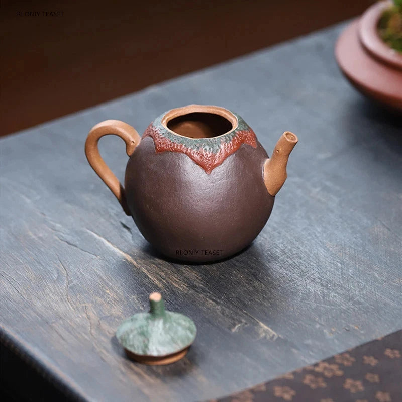 190ml Chinese Yixing Purple Clay Handcarved Eggplant Teapot Tea Infuser Kettle 07FC0E-D4 - KOEEK