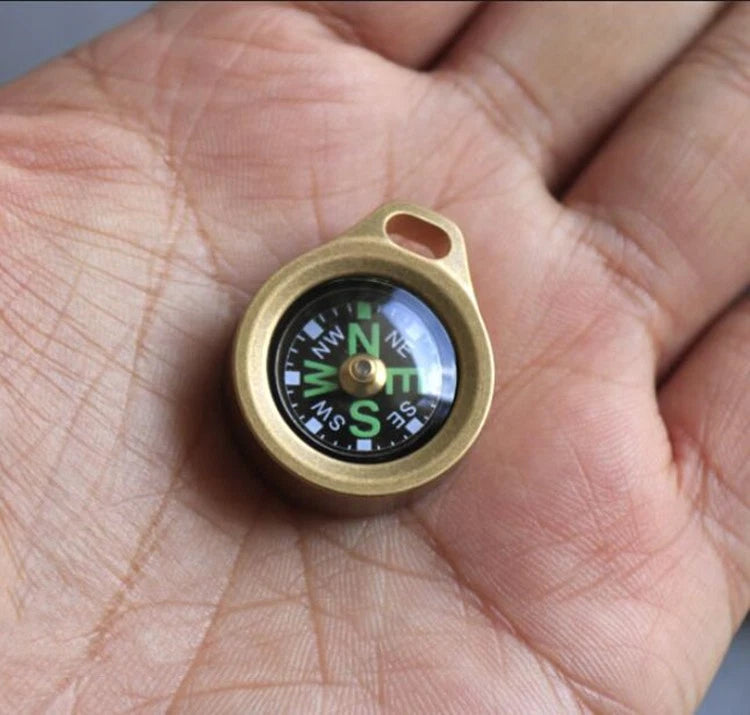 EDC Mini Titanium Keychain Compass for Outdoor Camping Travel Necklace Pendant 07FC0E-D4 - KOEEK