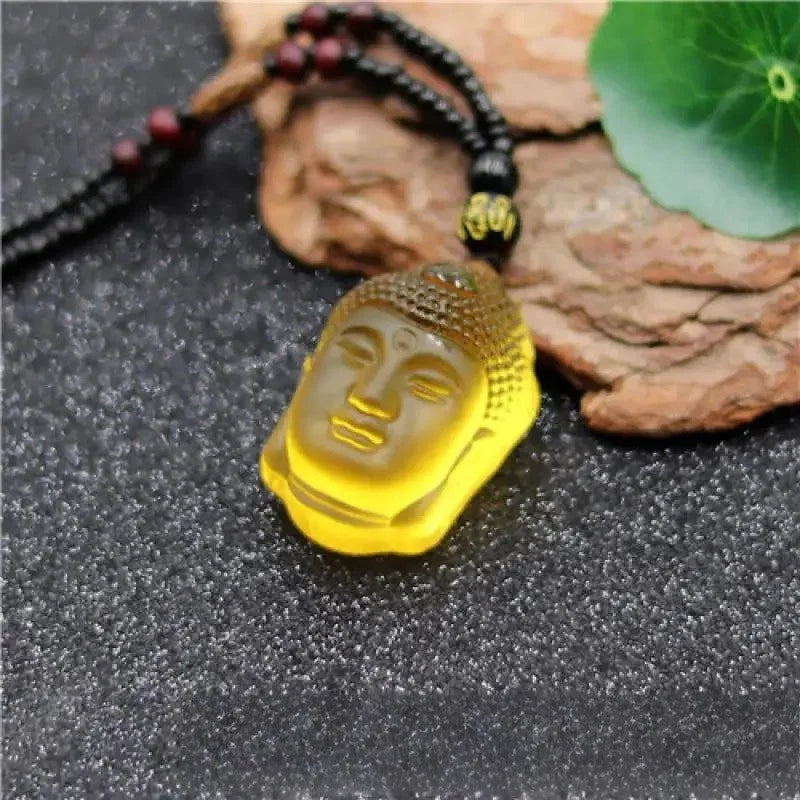 Crystal Buddha Pendant Necklace Accessories Amulet Carved Jewelry Buddhist 07FC0E-D4 - KOEEK
