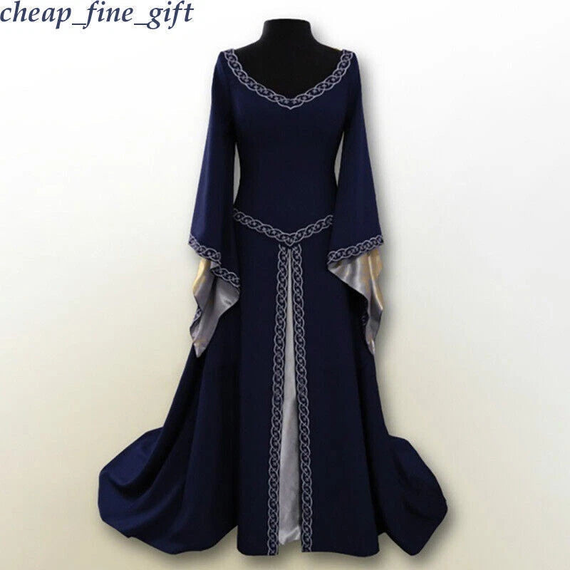 Women Medieval Renaissance Fancy Maxi Princess Dress Halloween Cosplay Costumes 07FC0E-D4 - KOEEK