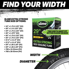 new Slime Bike Inner Tube with Puncture Sealant 16 x 1.75-2.125, Schrader SLIME - KOEEK