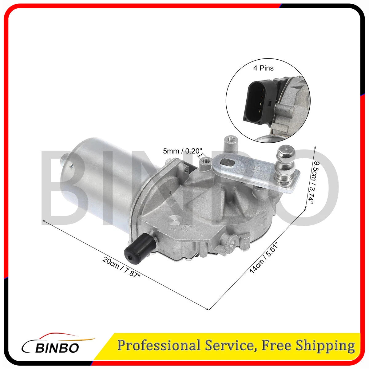 Front Side Windshield Wiper Motor for BMW E70 X5 E71 X6 2007-2015 61614418698 07FC0E-D4 - KOEEK