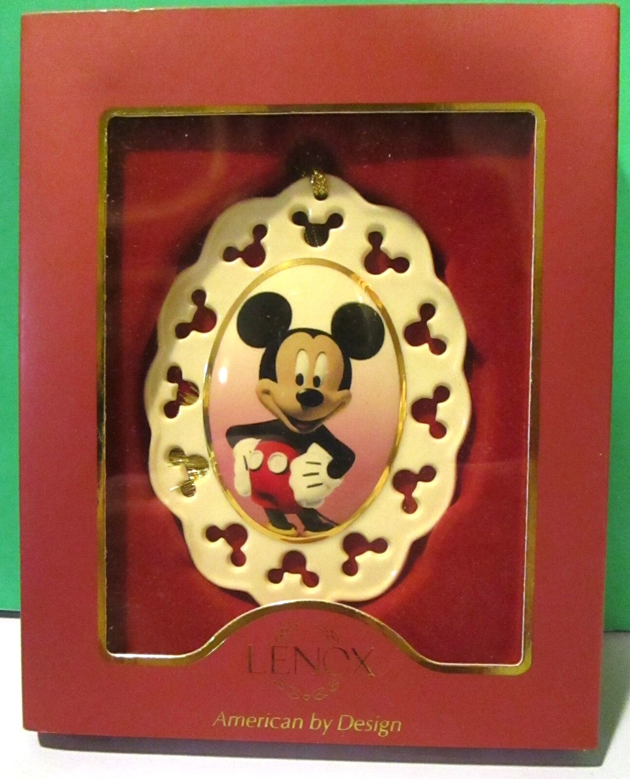LENOX  Disney MICKEY & MINNIE MOUSE CAMEO - Flat Style ORNAMENTS -- ES LENOX - KOEEK