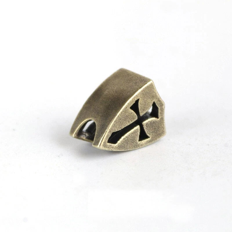 EDC Solid Brass Cross Mark Knife Bead Parachute Cord Pendant DIY Accessories 07FC0E-D4 - KOEEK