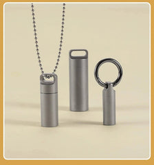 Titanium Pill Case Portable Keychain Waterproof Pill Holder Container Organizer 07FC0E-D4 - KOEEK