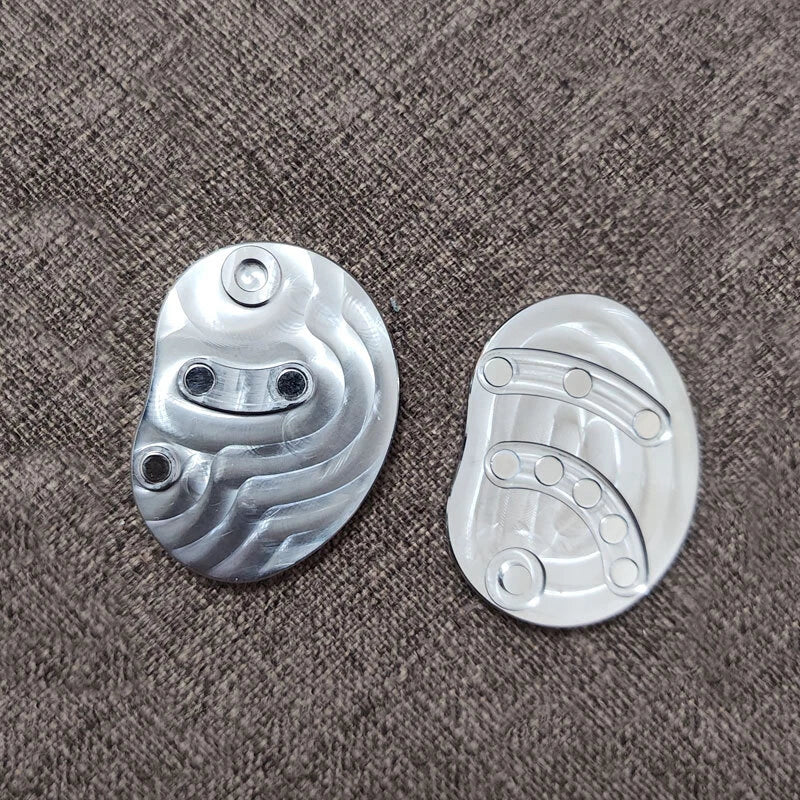EDC Hand Slider Bean Shape Stainless Steel Clicker Push Card Stress Relief Toy 07FC0E-D4 - KOEEK