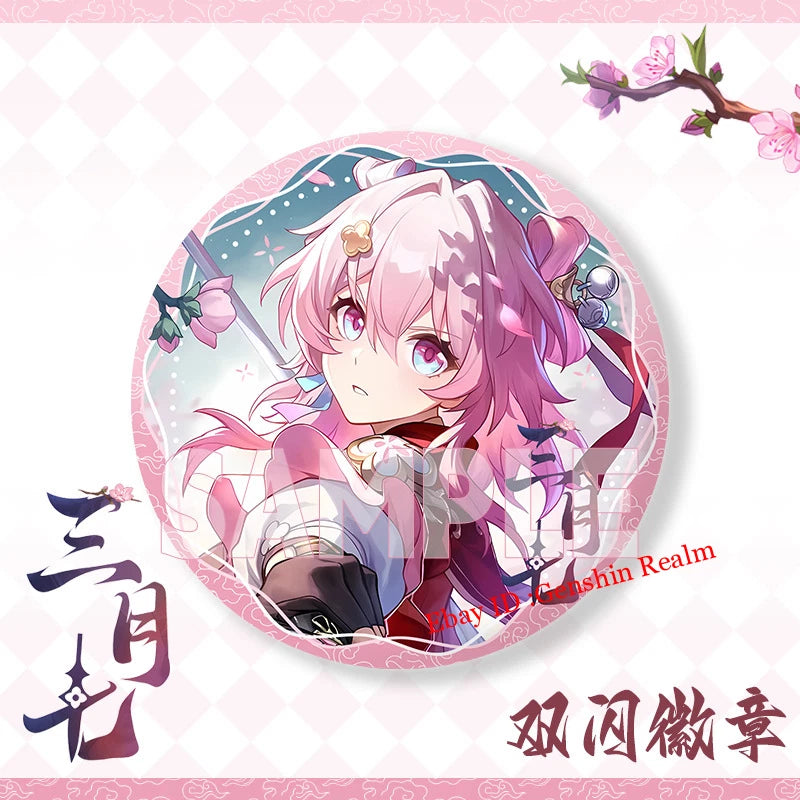 2Pcs/Set Anime Honkai: Star Rail March 7th Badge Decor Backpack Pendant Gift 07FC0E-D4 - KOEEK