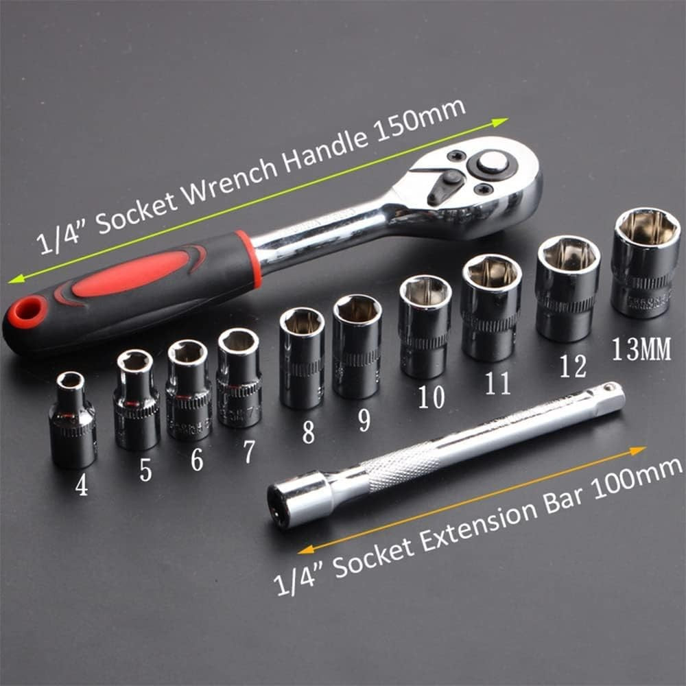 new 12-Piece Ratchet Socket Wrench Set, Drive Set of Small, As Shown 07FC0E-D4 - KOEEK