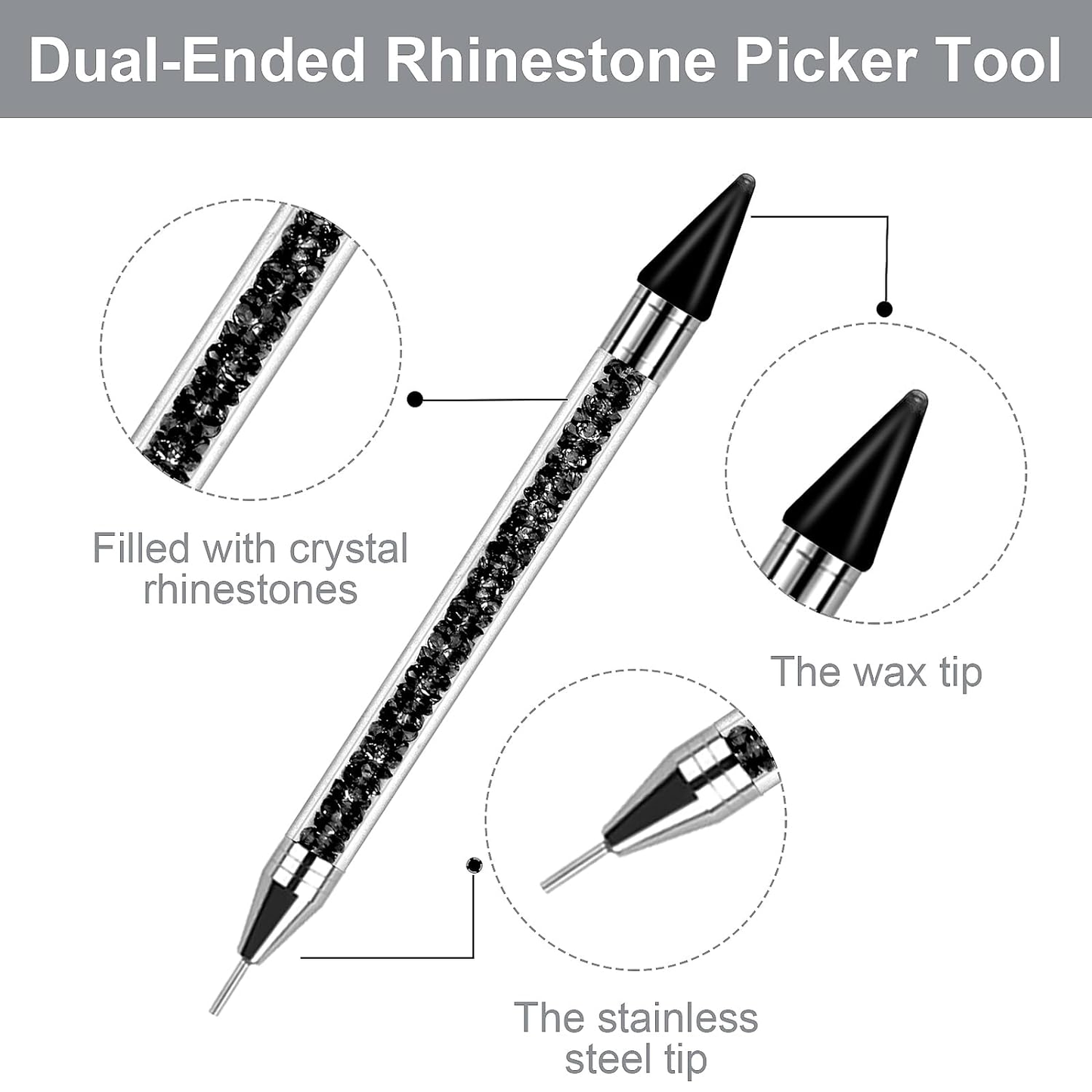 ny Rhinestone Picker Tool Diamond Gems Painting Pen Akryl Krystal Perler Håndtag Rh