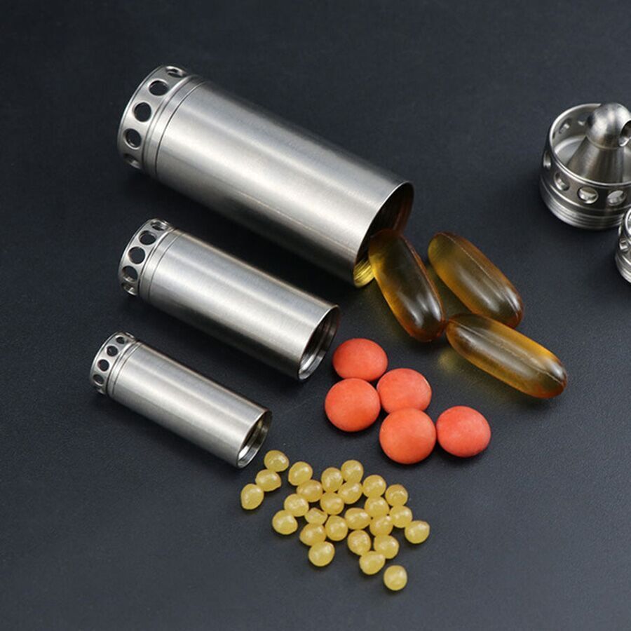 EDC Titanium Tool Waterproof Container Survival Case Box Outdoor For Pill Match 07FC0E-D4 - KOEEK
