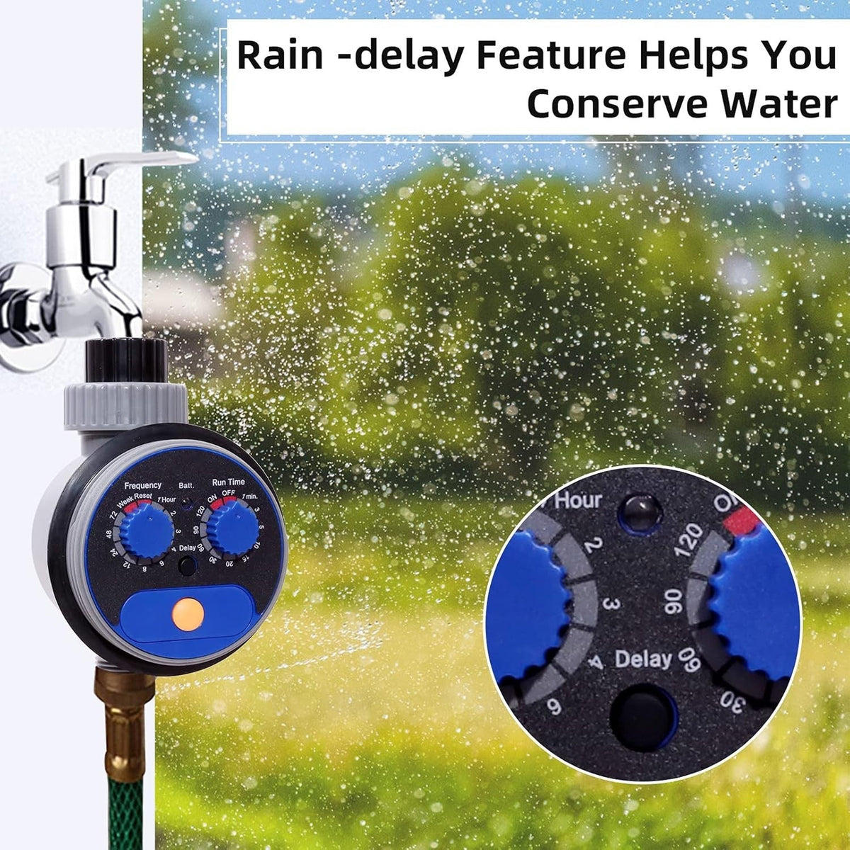 new Sprinkler Water Timer Programmable Garden Zero Pressure Waterproof Blue 07FC0E-D4 - KOEEK