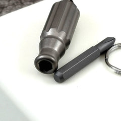 Mini Pocket Titanium S2 steel Screwdriver Portable Outdoor Keychain EDC Gadget 07FC0E-D4 - KOEEK