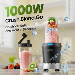 Smoothie Blender, 1000 Watt Smoothie Machine Personal Portable Blender. 07FC0E-D4 - KOEEK