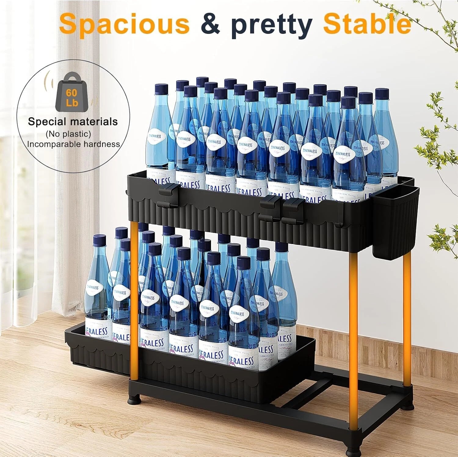 3 Pack Under Sink Organizer,2-Tier Multi-Use Kitchen Bathroom Organizers Storage 07FC0E-D4 - KOEEK