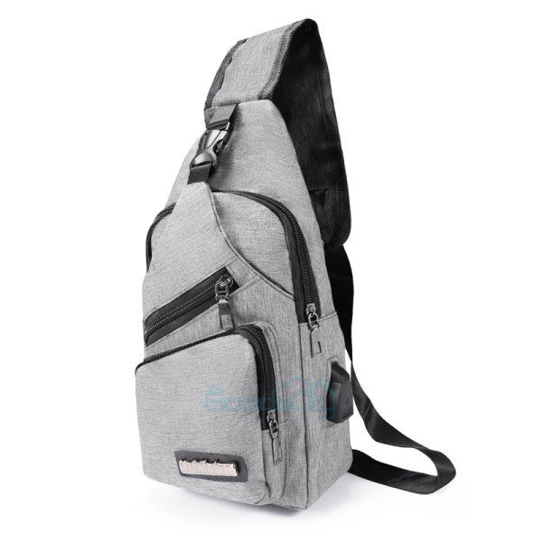 ny Bolso De Hombro Con Puerto USB Para Hombre Casual Mochila Impermeable Antirrobo