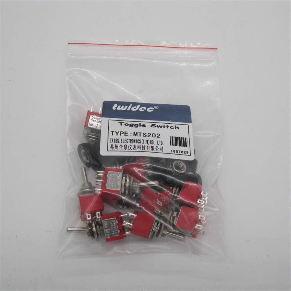 new Twidec/10Pcs Mini Toggle Switch DPDT 2 Position 6 Pins ON-ON AC 6pin TWIDEC - KOEEK