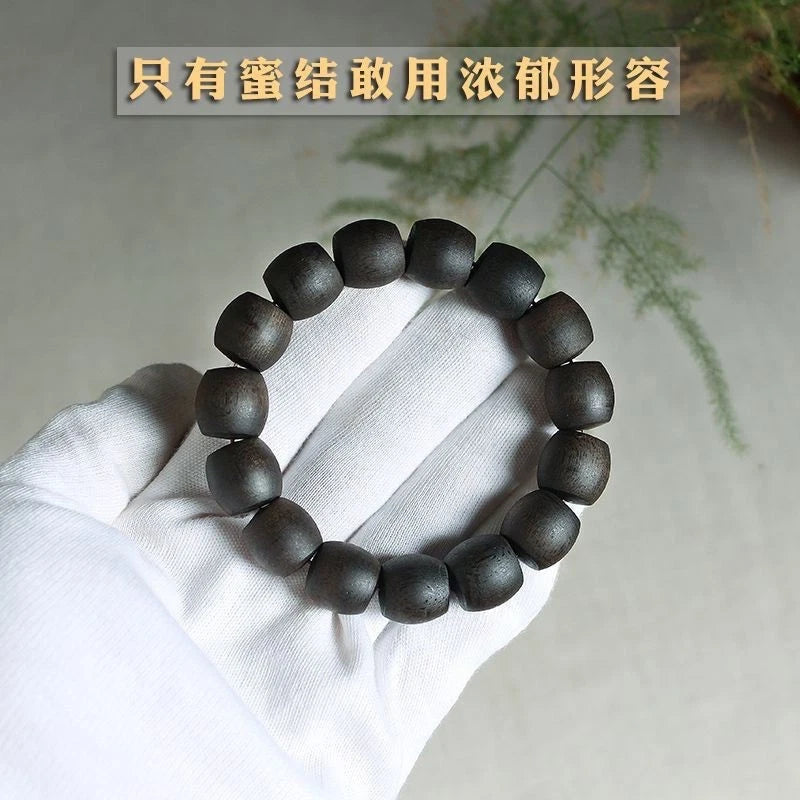 Old Material Beads Vietnam Agarwood Bracelet Wild Submerged Grade Mala Jewelry 07FC0E-D4 - KOEEK