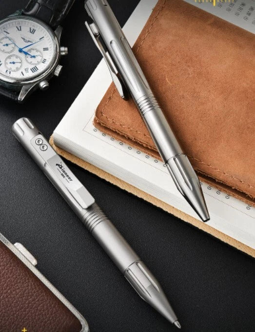 Titanium Alloy Pocket Ballpoint Pen Office Signature Pen Student Stationery 07FC0E-D4 - KOEEK
