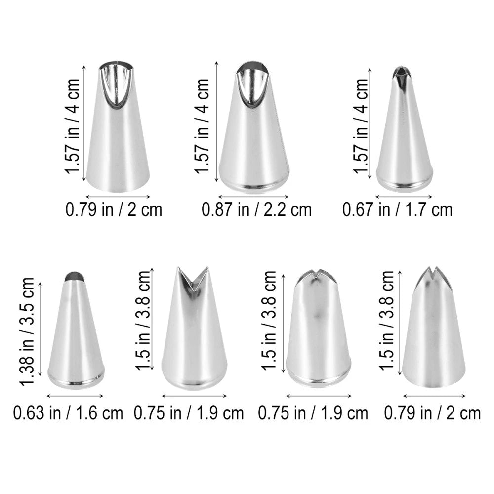 7 PCS Piping Tips for Cake Decorating Decoration Nozzle Cakes Supplies Icing 07FC0E-D4 - KOEEK