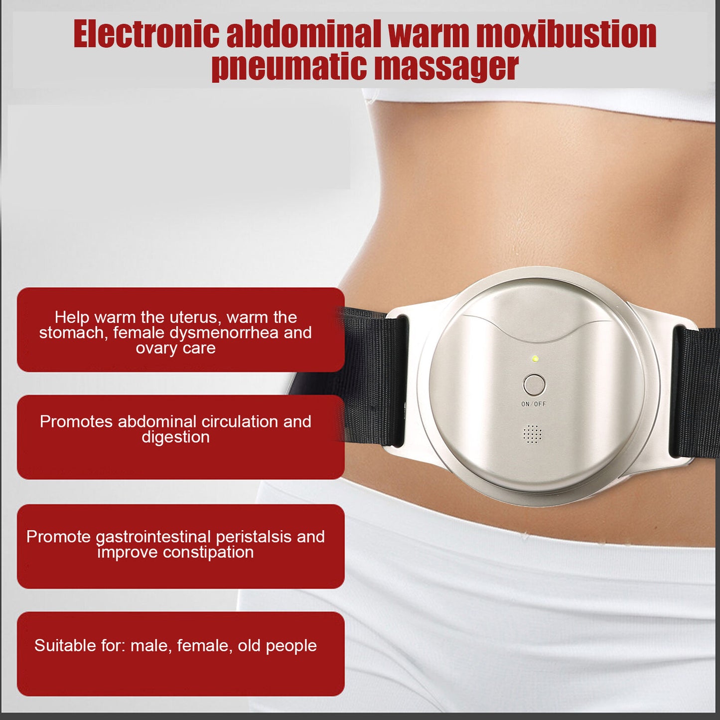 new Abdominal Massager Electric Therapy Constant Temperature Massager (EU Plug ) HGF koeek - KOEEK