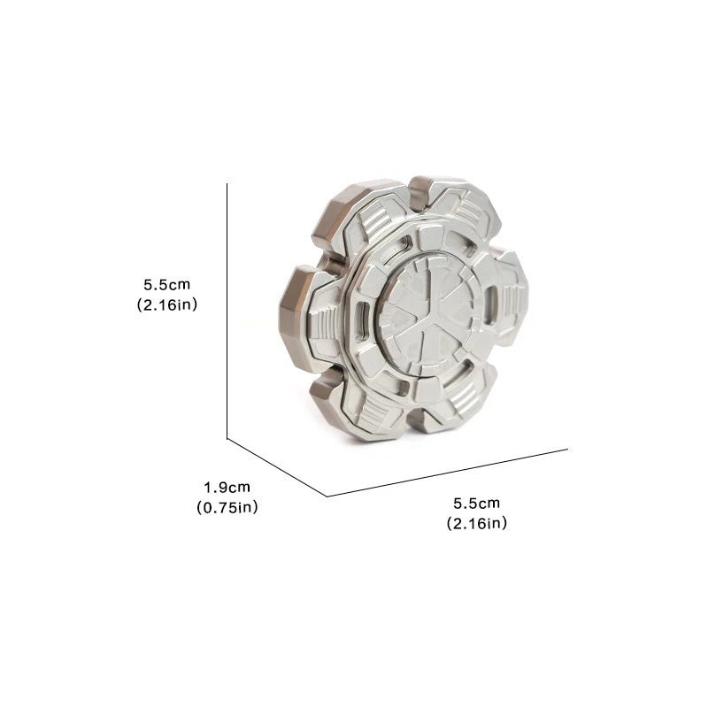 Silver Modern EDC Hand Spinner Stainless Steel Fidget Spinner Stress Relief Toy 07FC0E-D4 - KOEEK