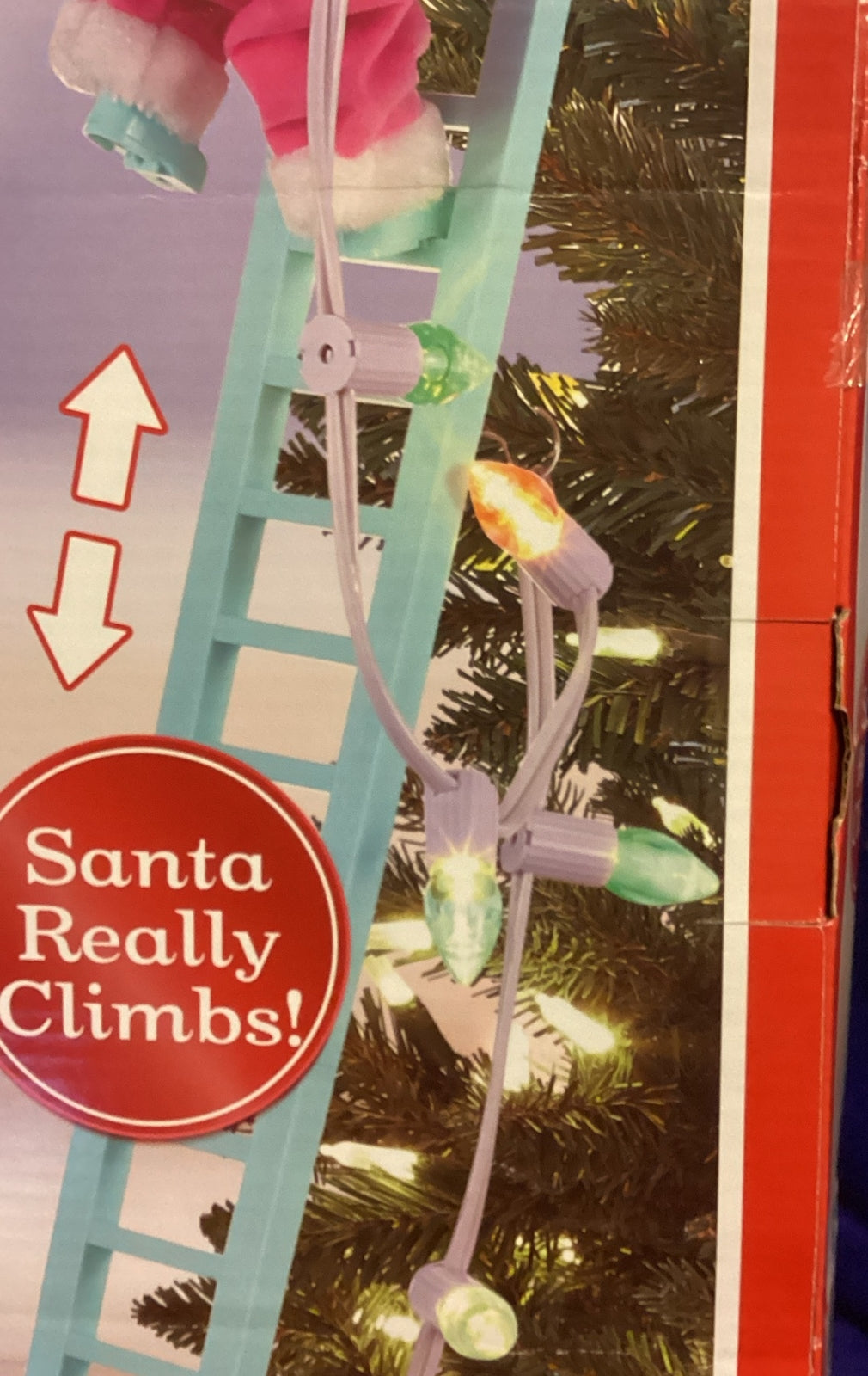 ! Mr. Christmas Super Climbing Animated Santa 40" ladder Lights Motion Music 07FC0E-D4 - KOEEK