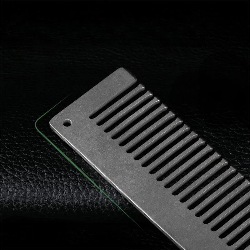 Women Titanium Alloy Comb Hair Beard Pocket Comb Portable Anti-static EDC Combs 07FC0E-D4 - KOEEK
