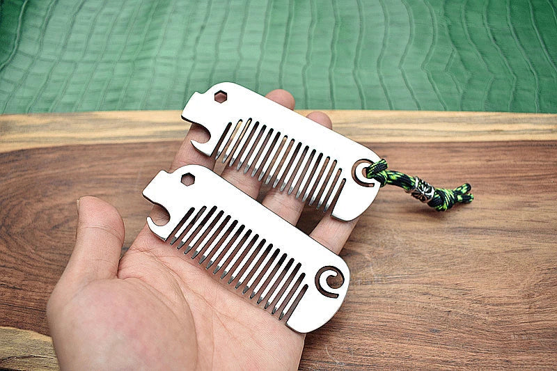 EDC 304 Stainless Steel Multi Tool Comb Bottle Opener Wrench Pocket Massage Comb 07FC0E-D4 - KOEEK