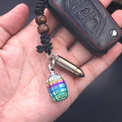 EDC Titanium Knife Lanyard Bead Parachute Cord Pendant with Clean Ear Wax Tool 07FC0E-D4 - KOEEK