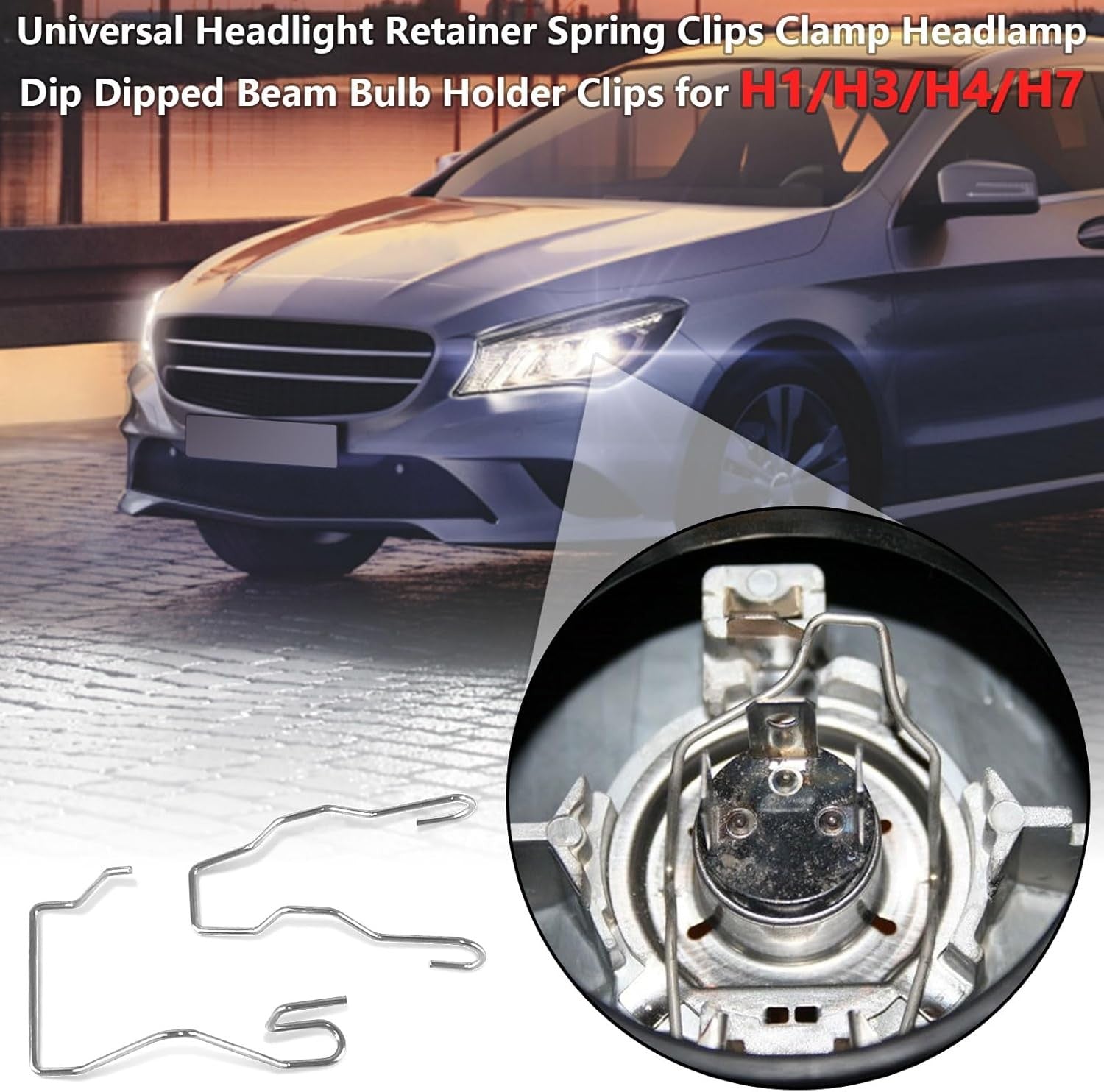 new Bulb Retaining Spring Clips for H3 24pcs Car Clip Bulb...