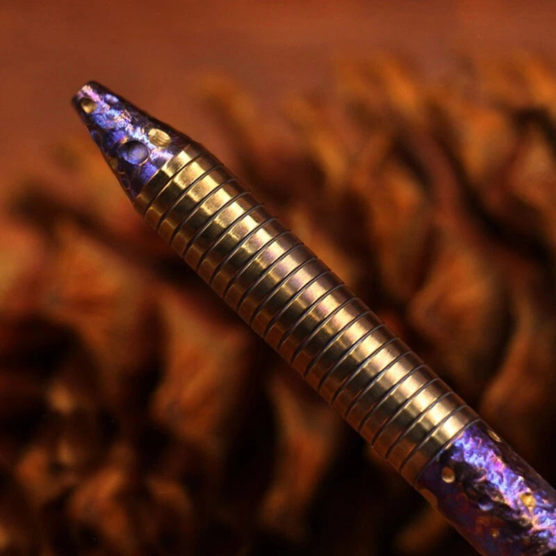 Titanium Practical Ballpoint Pen Signature Pen EDC Pocket Office Metal Pen 07FC0E-D4 - KOEEK