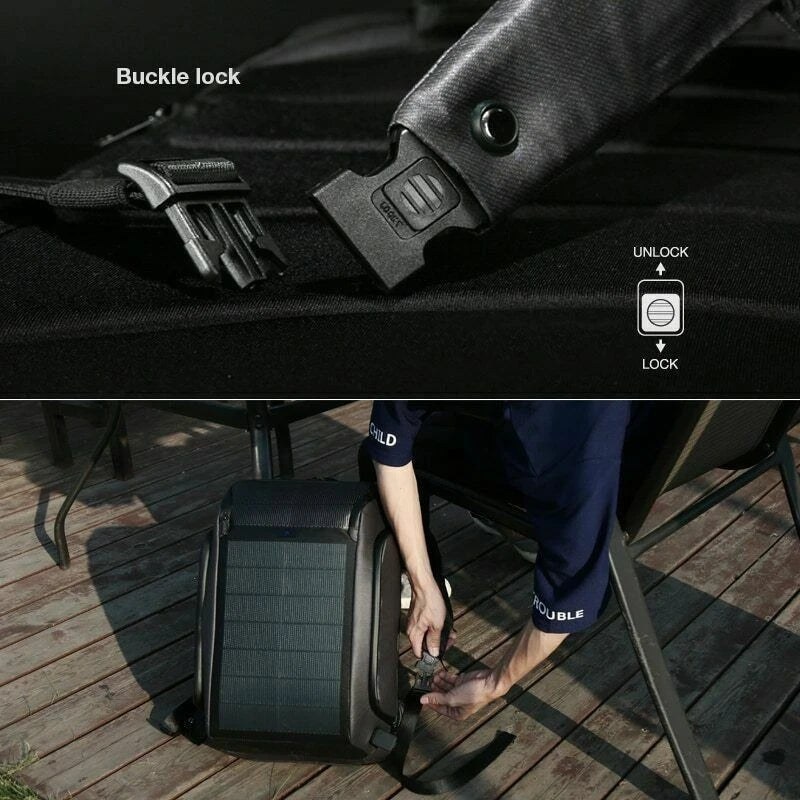 Men's Kingsons Beam Backpack Security Travel Bag Solar Panel Charging Efficiency 07FC0E-D4 - KOEEK