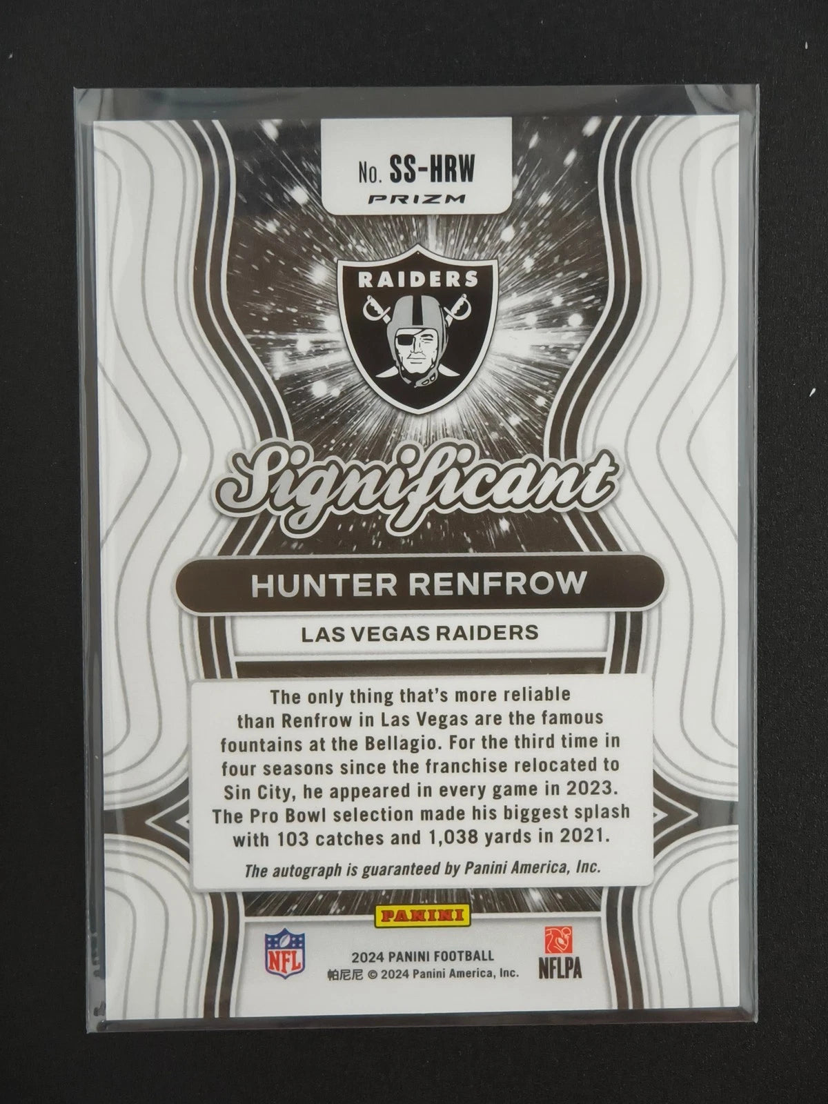 Hunter Renfrow 2024 Panini Prizm Football Significant Signatures Raiders [1hk 07FC0E-D4 - KOEEK