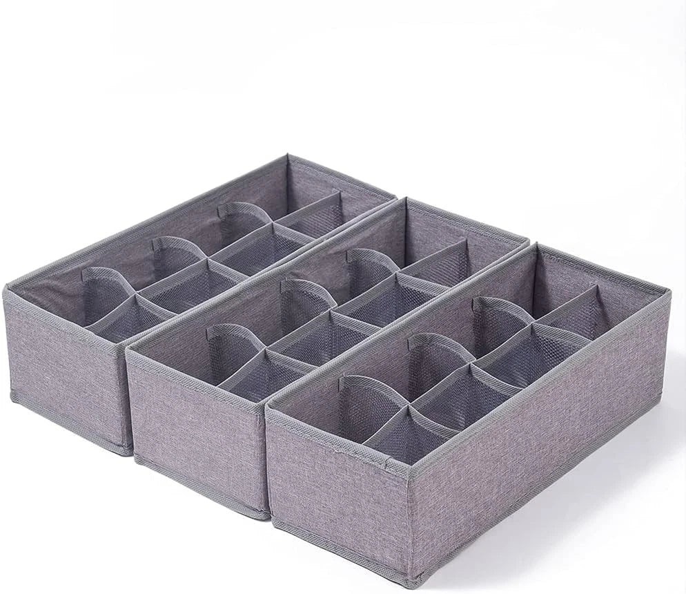 3-piece set of sock and underwear drawer dividers,foldable wardrobe storage box 07FC0E-D4 - KOEEK