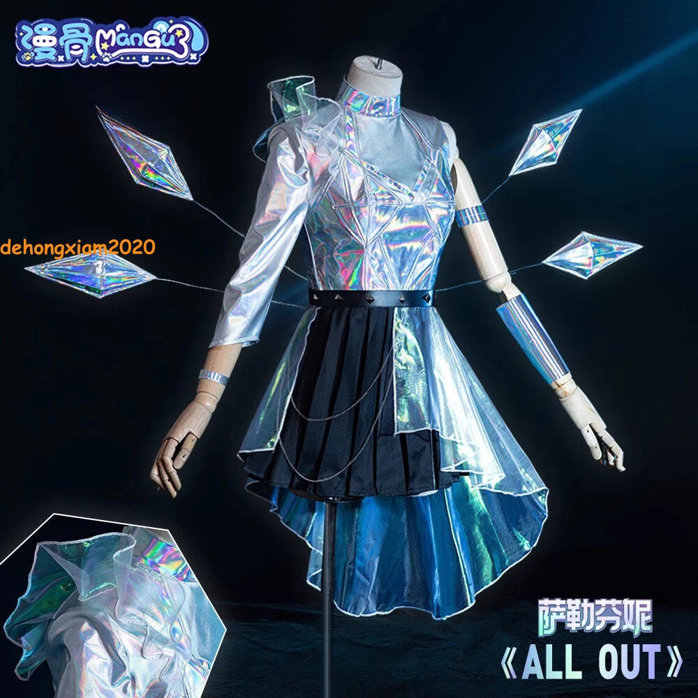Game League of Legends LOL KDA Seraphine Cosplay Costume Women Fullset Dress 07FC0E-D4 - KOEEK