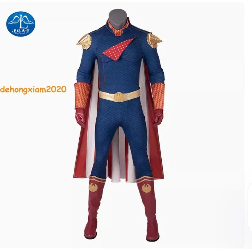The Boys Homelander Mens Cosplay Costume Dress Outfit Bodysuit Cloak Halloween 07FC0E-D4 - KOEEK