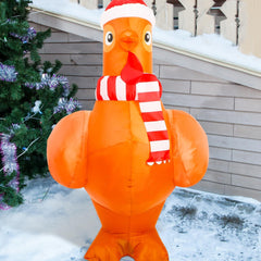 5 ft Large Lighted Christmas Inflatable Chicken Built in Colorful LED Light u... 07FC0E-D4 - KOEEK
